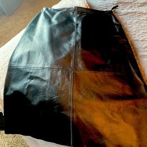 Gorgeous black leather A line skirt